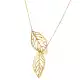 Y Drop Leaf Necklace, Brass 18k gold plated jewelry for women, Handmade Jewelry